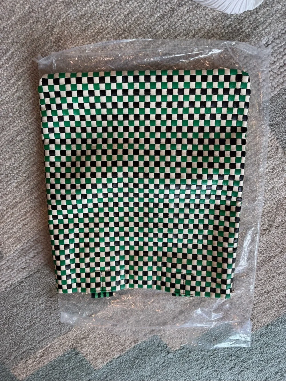Clare V. Carryall Tote - Green & Black Checker